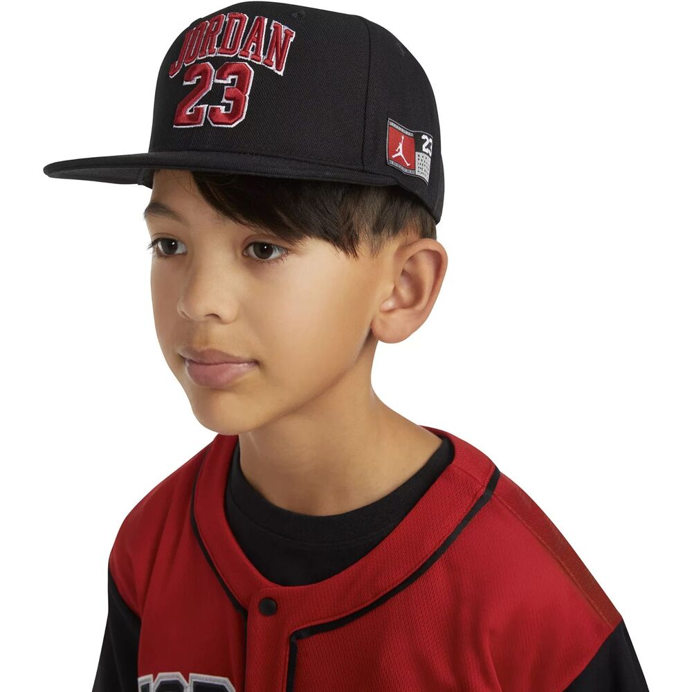 Jordan Youth Jersey Adjustable Flat Brim Cap - Color: Black